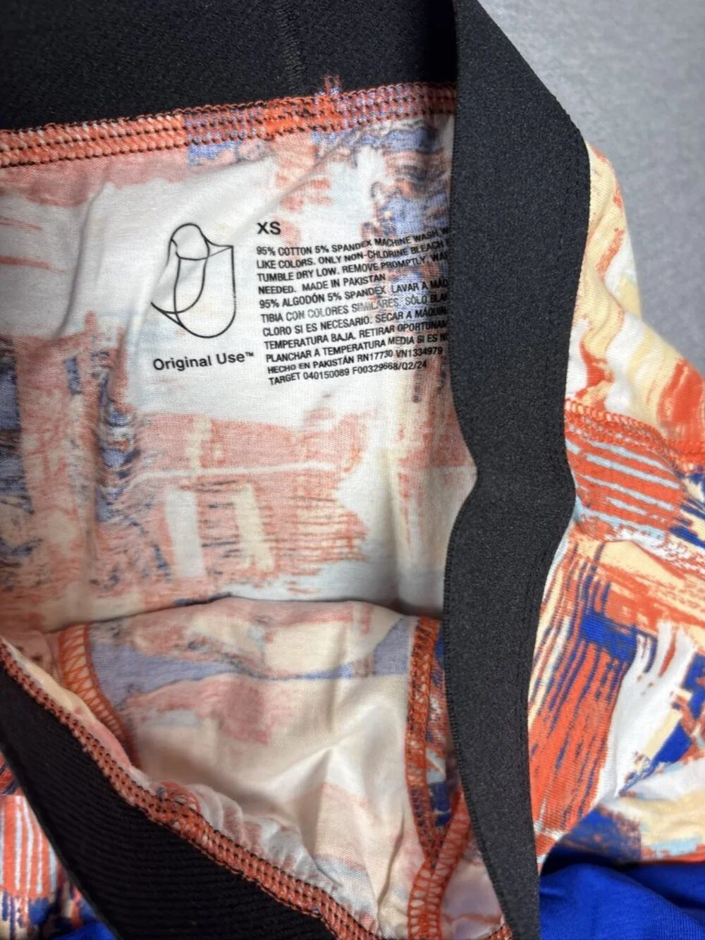 Target Mens Boxer Briefs Lot of 7 Blue Orange Black Patterned XS Underwear
